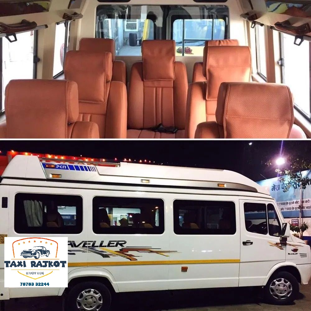 book 25 seater tempo traveller taxi rajkot